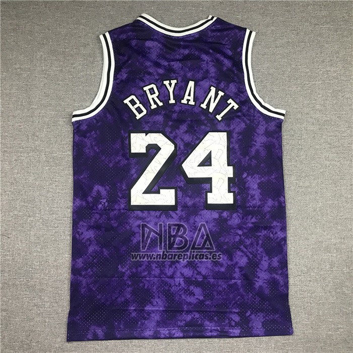 Camiseta Los Angeles Laker Kobe Bryant NO 24 Galaxy Violeta